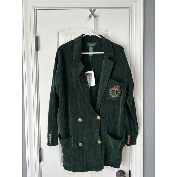 Ralph Lauren Womans Chenille Double Breasted Crest Blazer Sweater S NWT - Picture 1 of 3